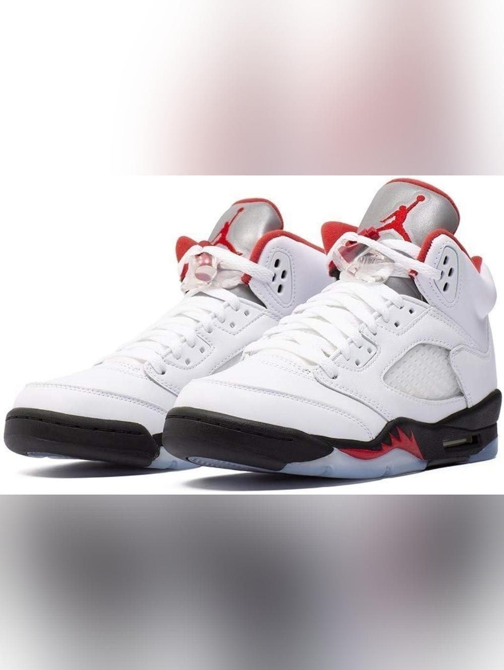 Jordan White Red Black Air Jordan 5 Retro (GS) Box Label